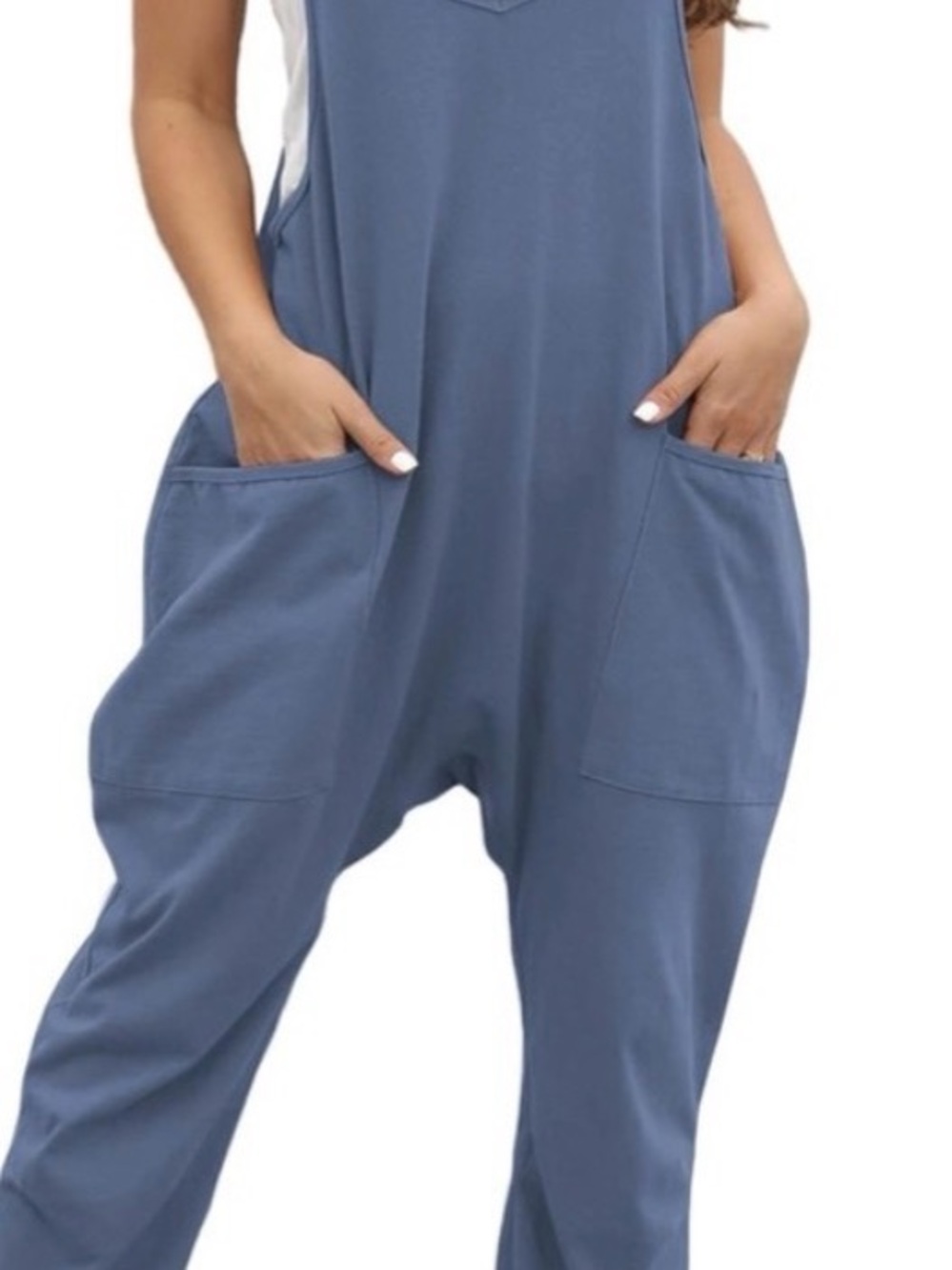 Relaxed Pocket Jumpsuit in Blue